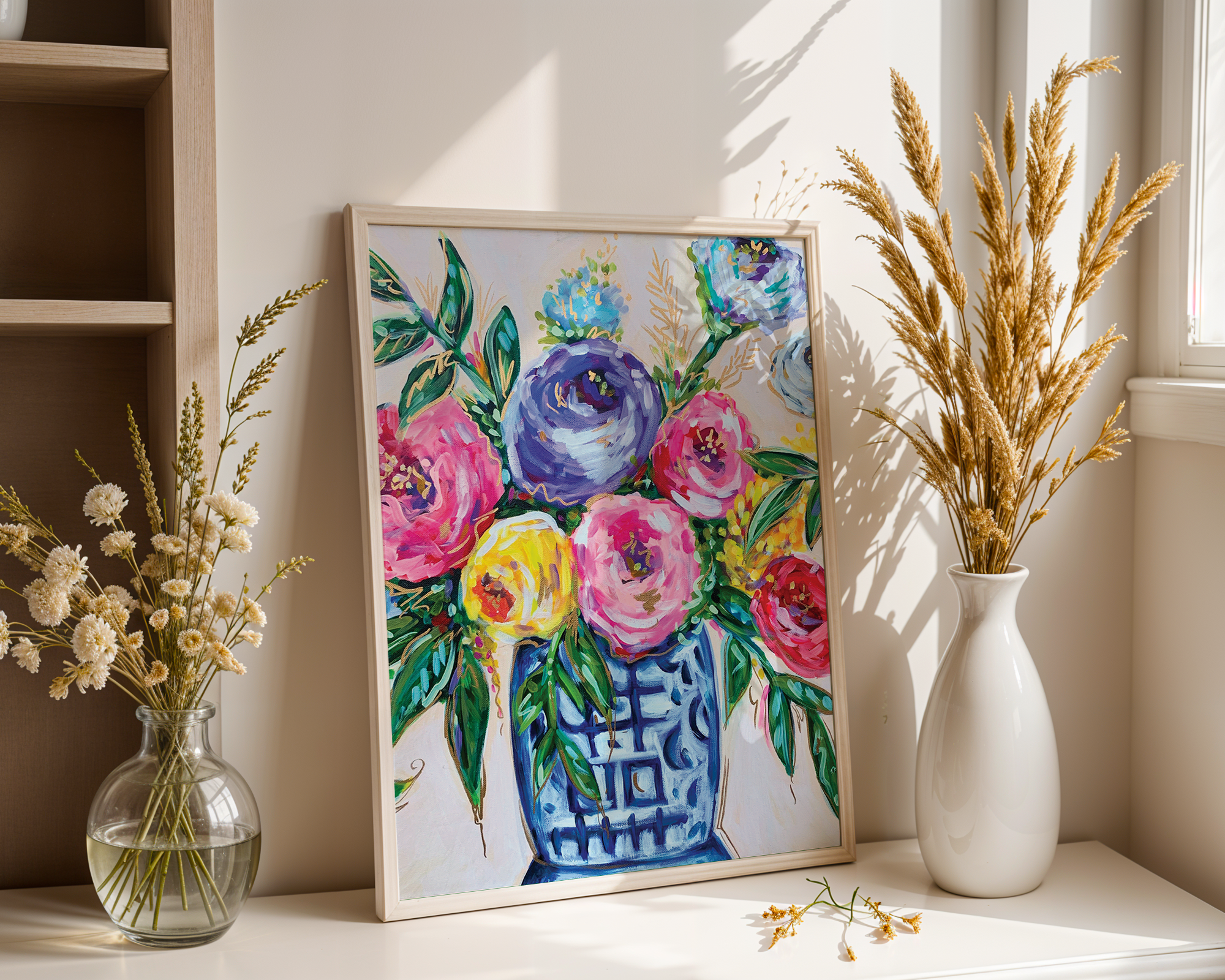 Blue Vase Floral Art Print