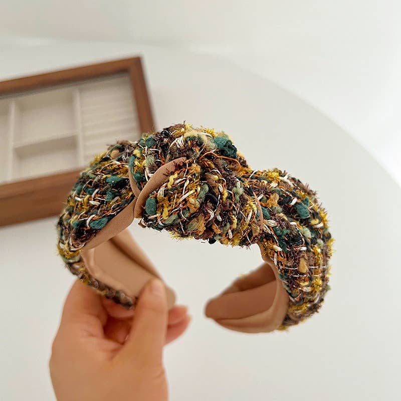 Fall Multi Color Tweed Knot Headband