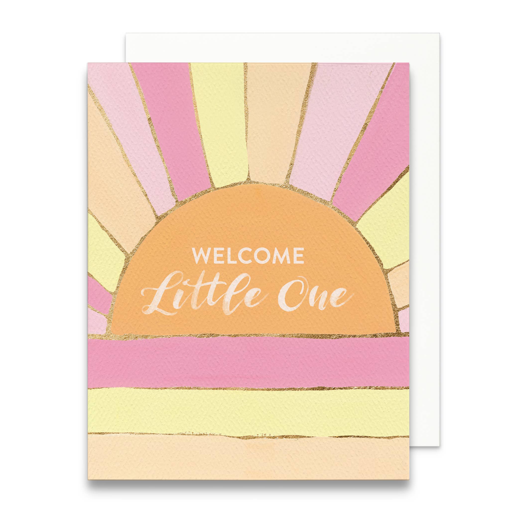 Welcome Little One Retro Sun Greeting Card | Baby Shower