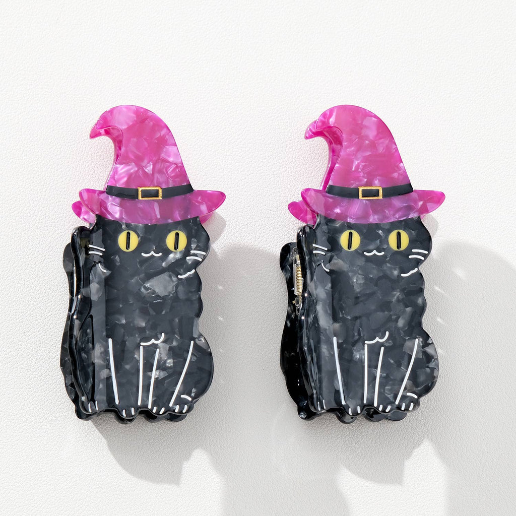 Witchy Black Cat | Halloween Claw Clip
