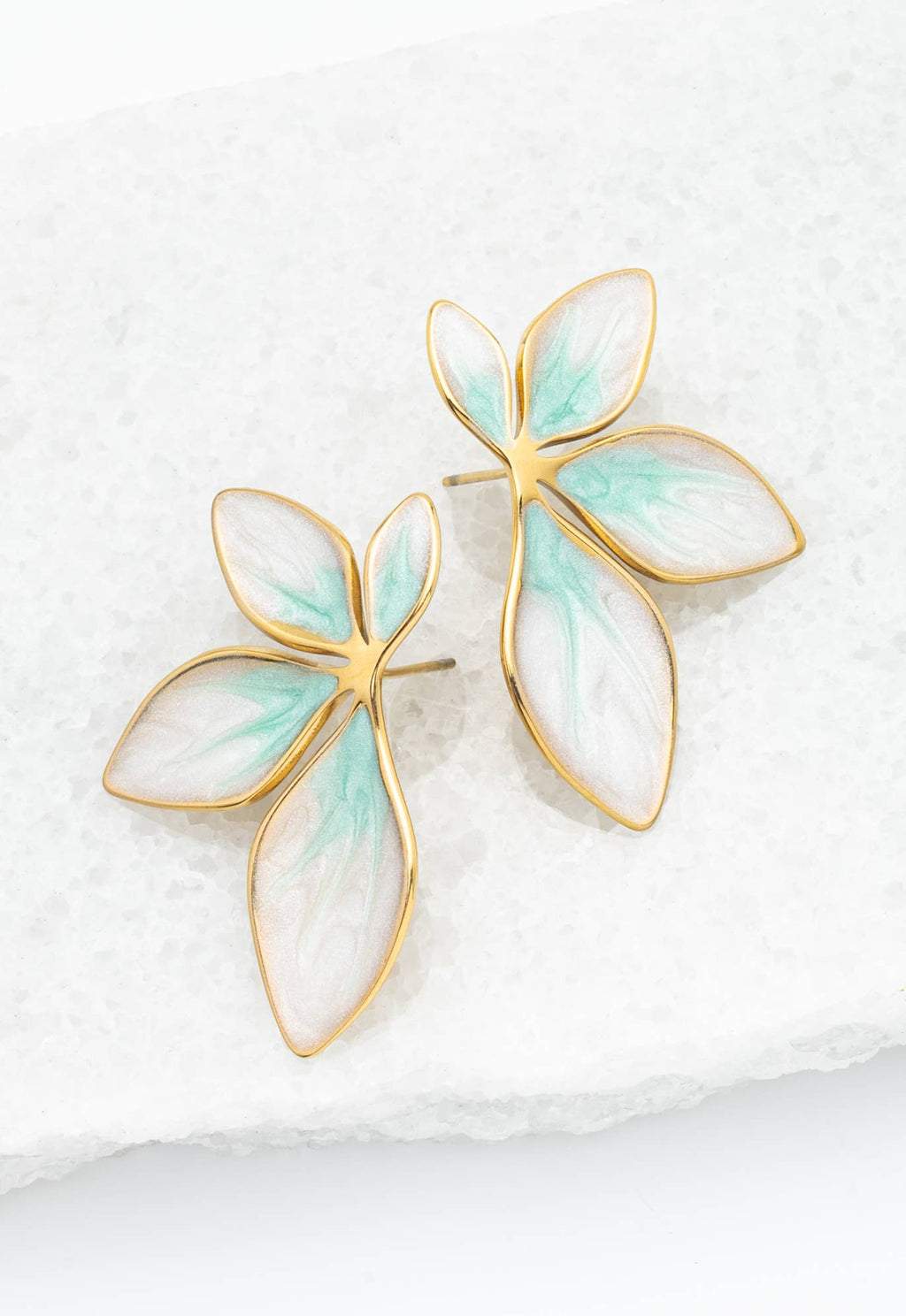Flourish Mint Leaf Earrings