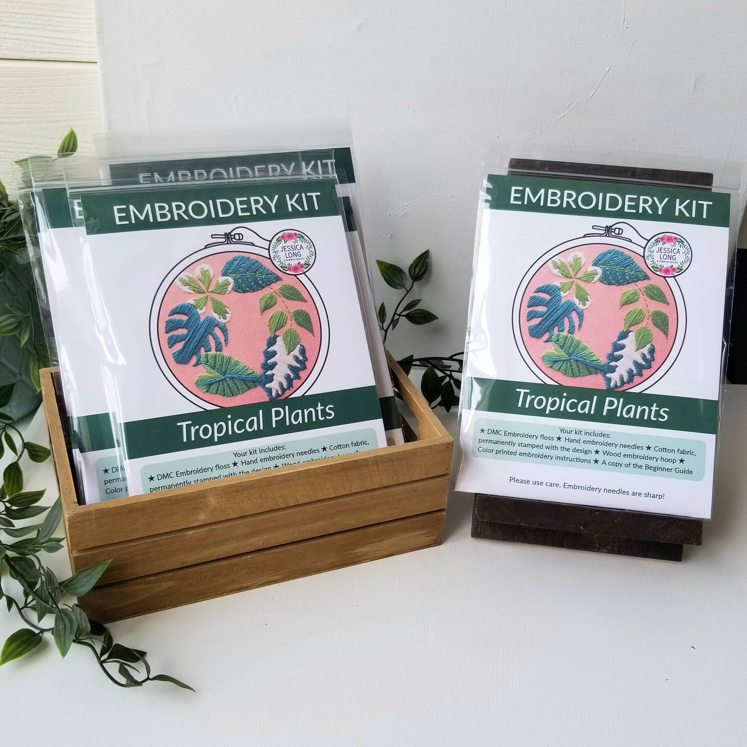 Tropical Plants Beginner Hand Embroidery Kit