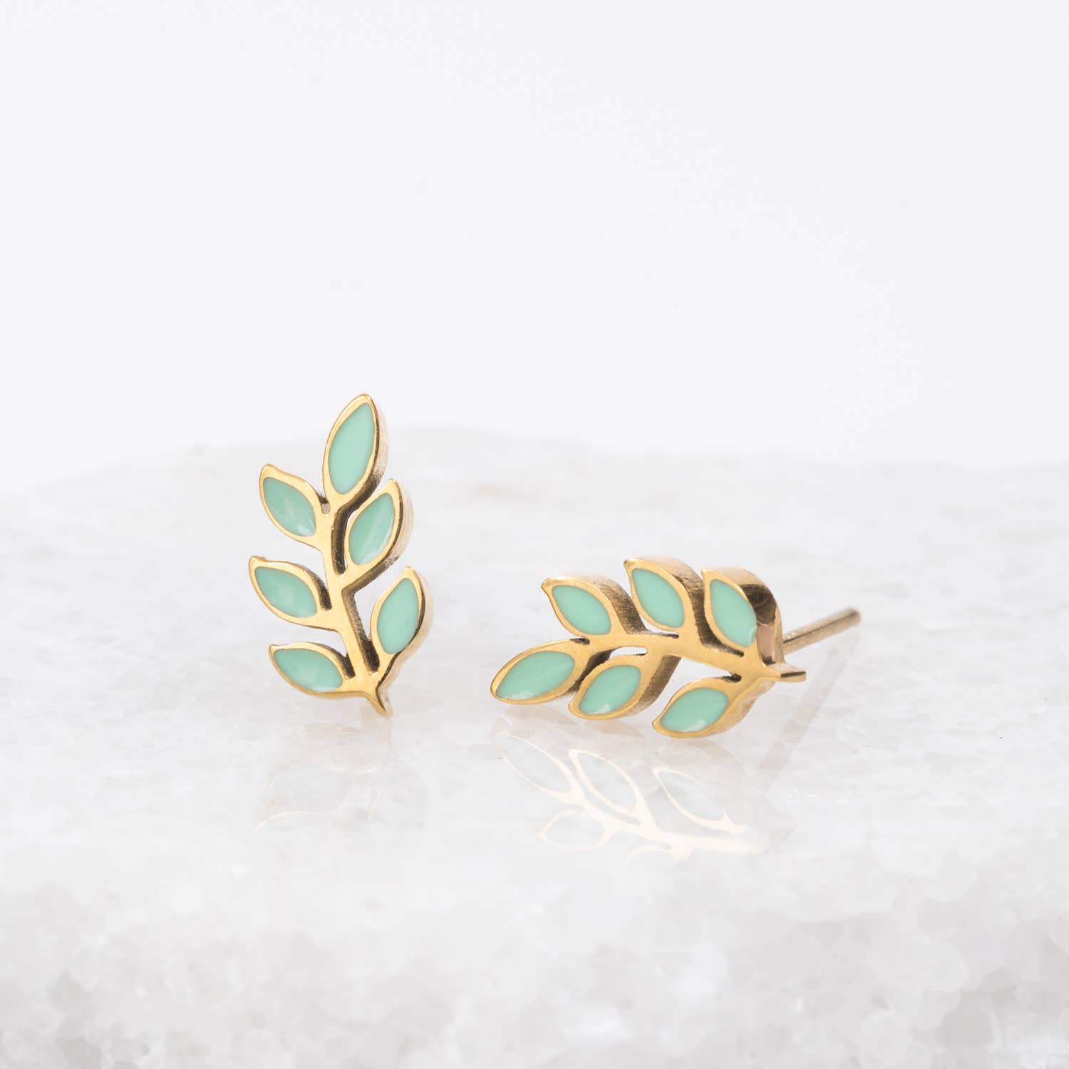 Rowen Leaf Stud Earrings