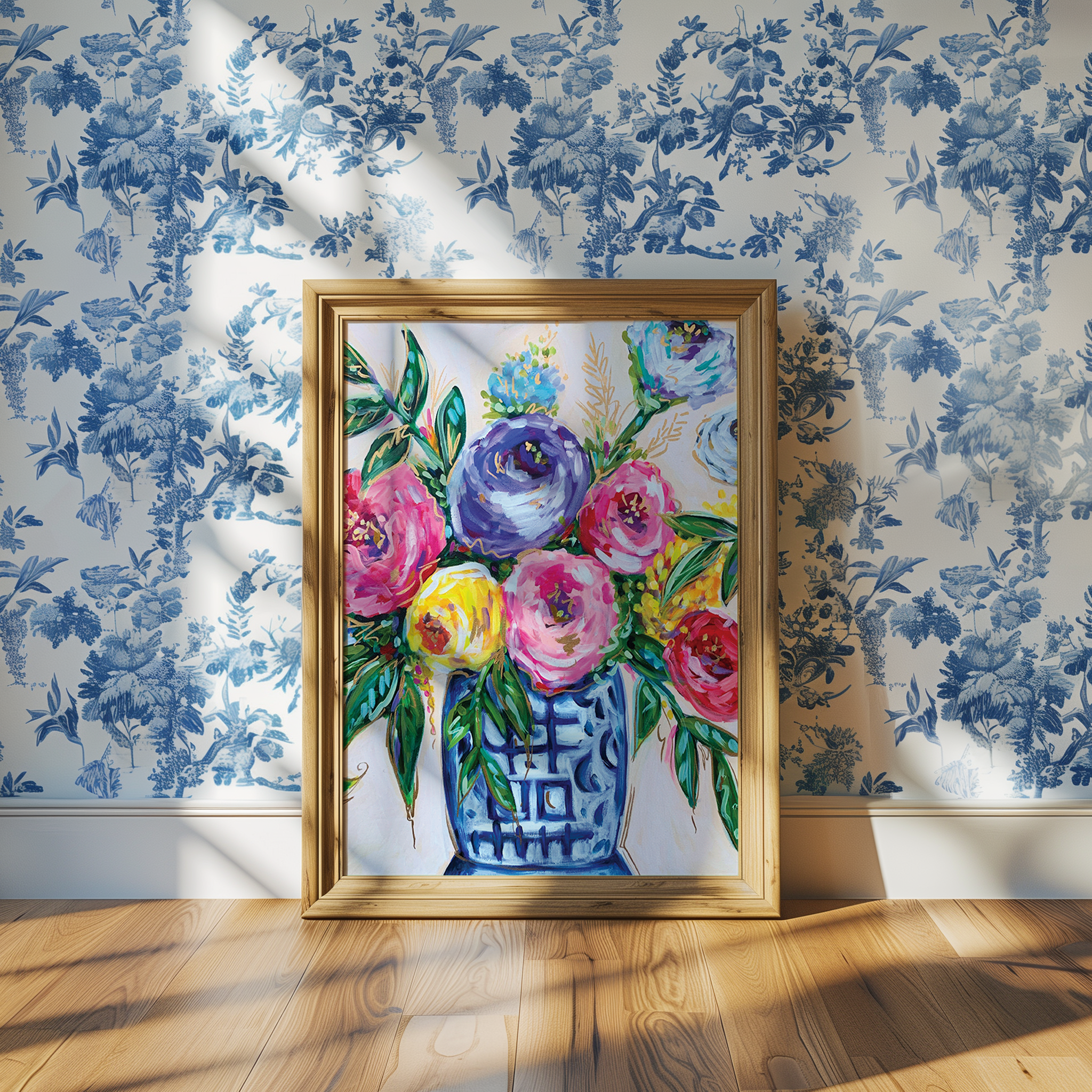 Blue Vase Floral Art Print