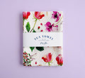Botanical Rainbow (Red) Kitchen Tea Towel. Floral Tea Towel.