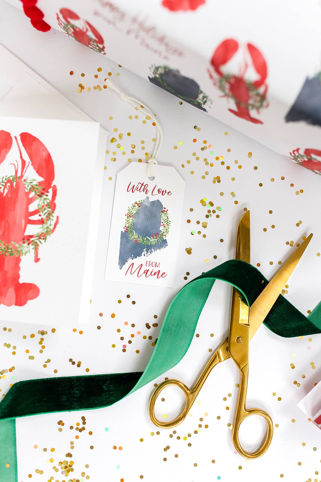 Holiday Lobster Greeting Card | Coastal Christmas Card