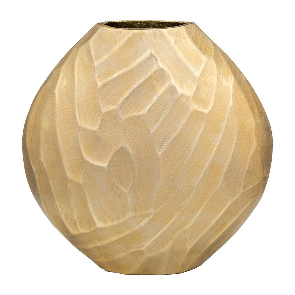 Hammered Metal Decorative Vase - Gold, 14 in.