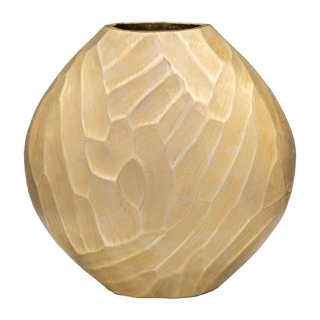 Hammered Metal Decorative Vase - Gold, 14 in.