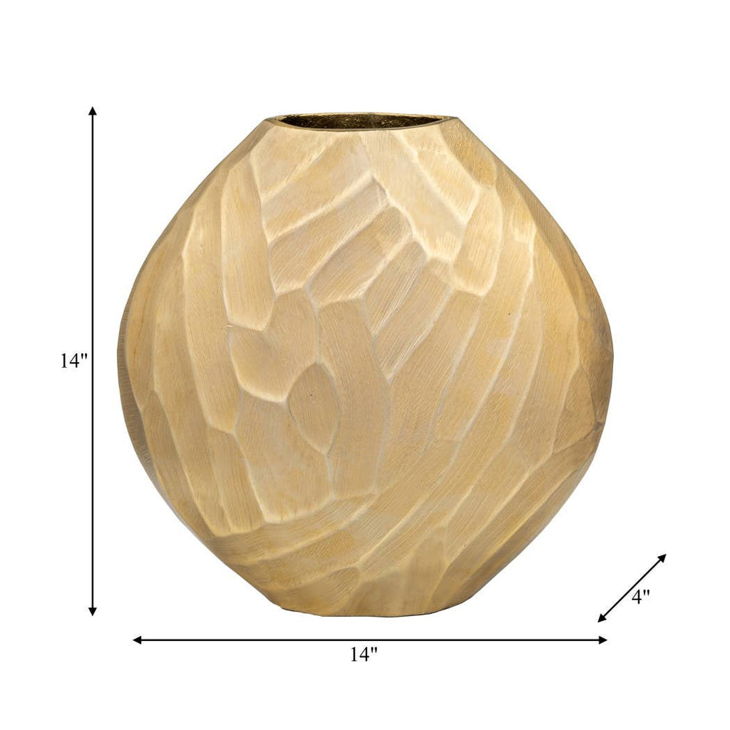 Hammered Metal Decorative Vase - Gold, 14 in.