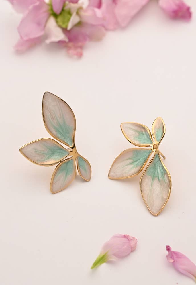 Flourish Mint Leaf Earrings