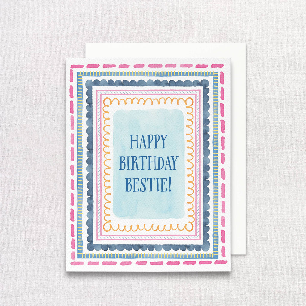 Happy Birthday Bestie Greeting Card | Birthday Greeting Card