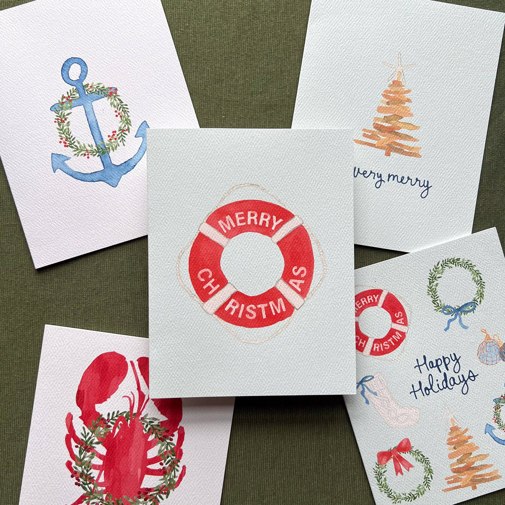 Holiday Lobster Greeting Card | Coastal Christmas Card