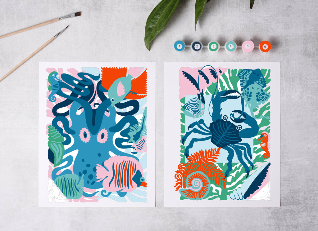 Sea Creatures|Paint-By-Number kit
