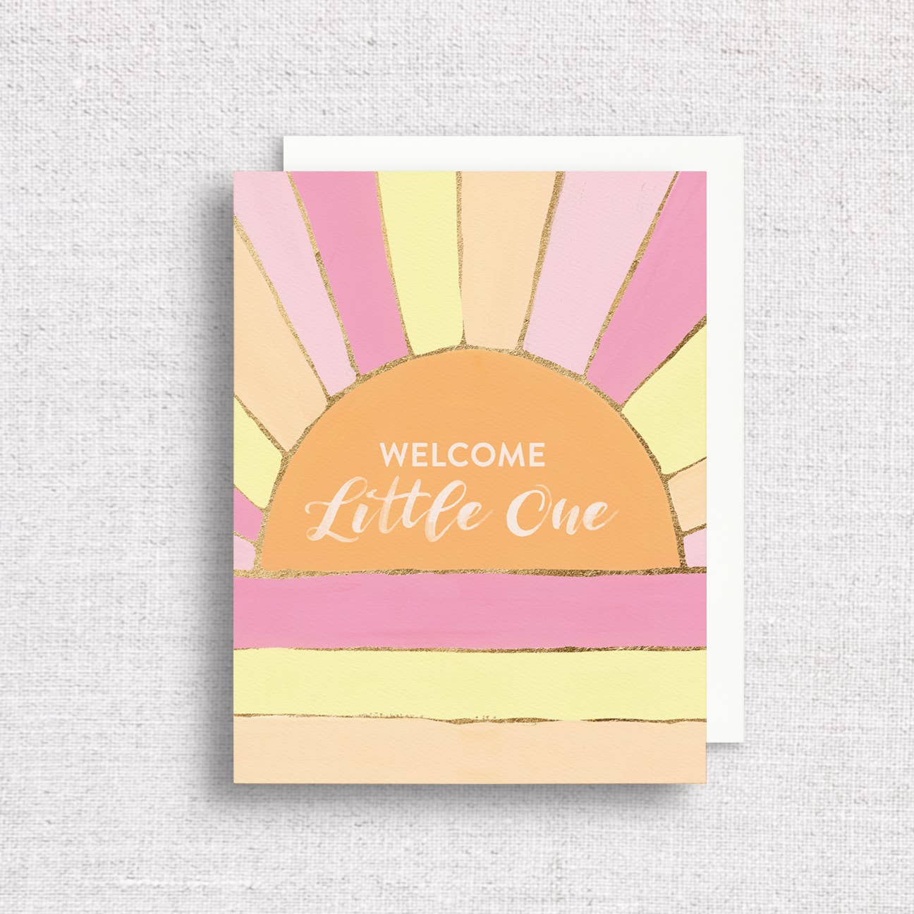 Welcome Little One Retro Sun Greeting Card | Baby Shower