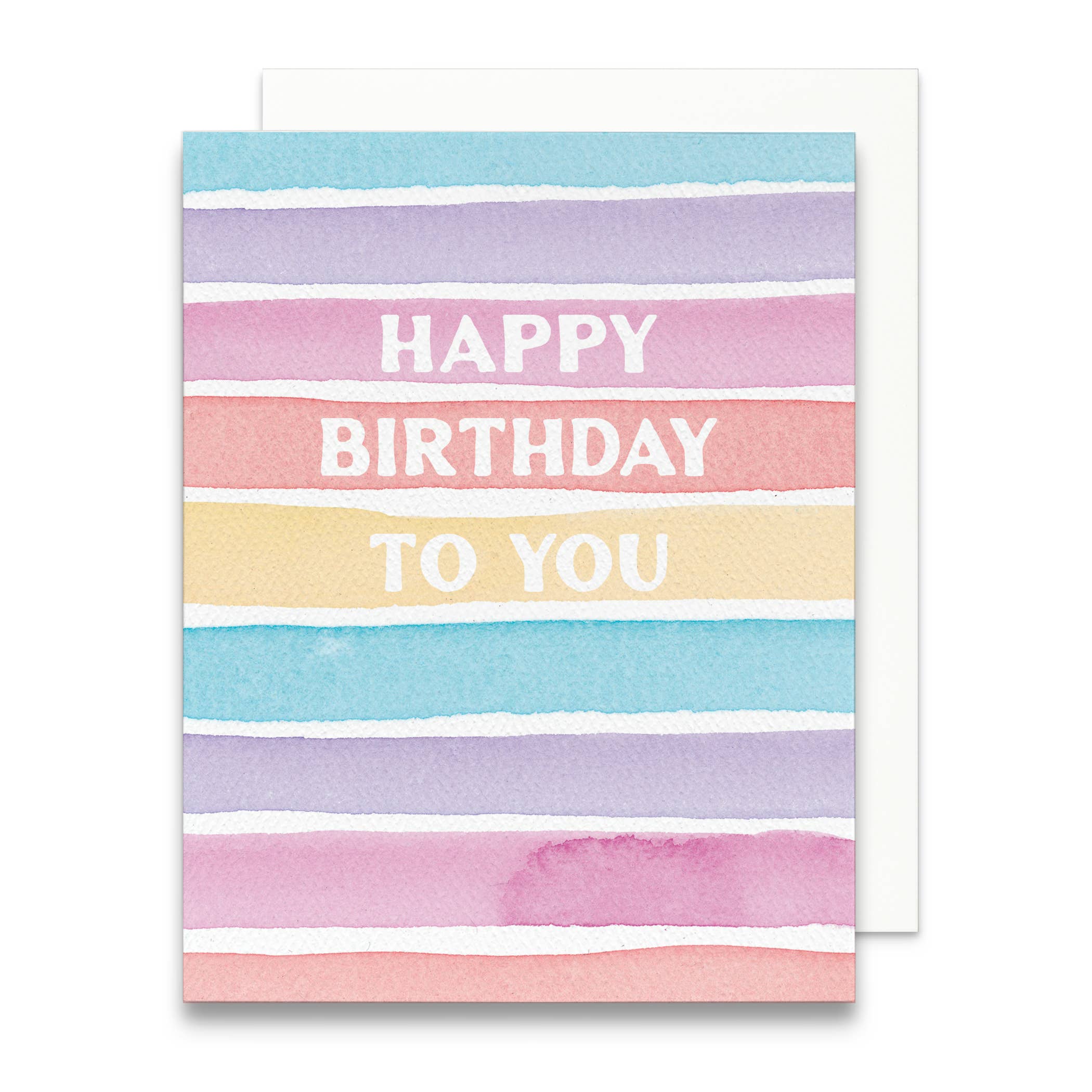 Rainbow Stripes Happy Birthday To You Greeting Card