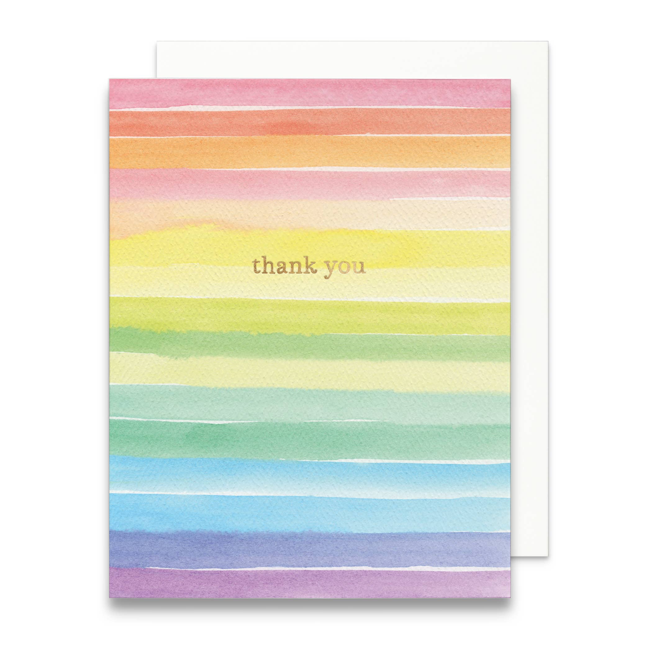 Colorful Stripes Thank You Card | Gold Foil Thank You Card