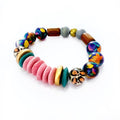 Audra Style Stretchy Stacking Bracelet - Pink Leopard Floral