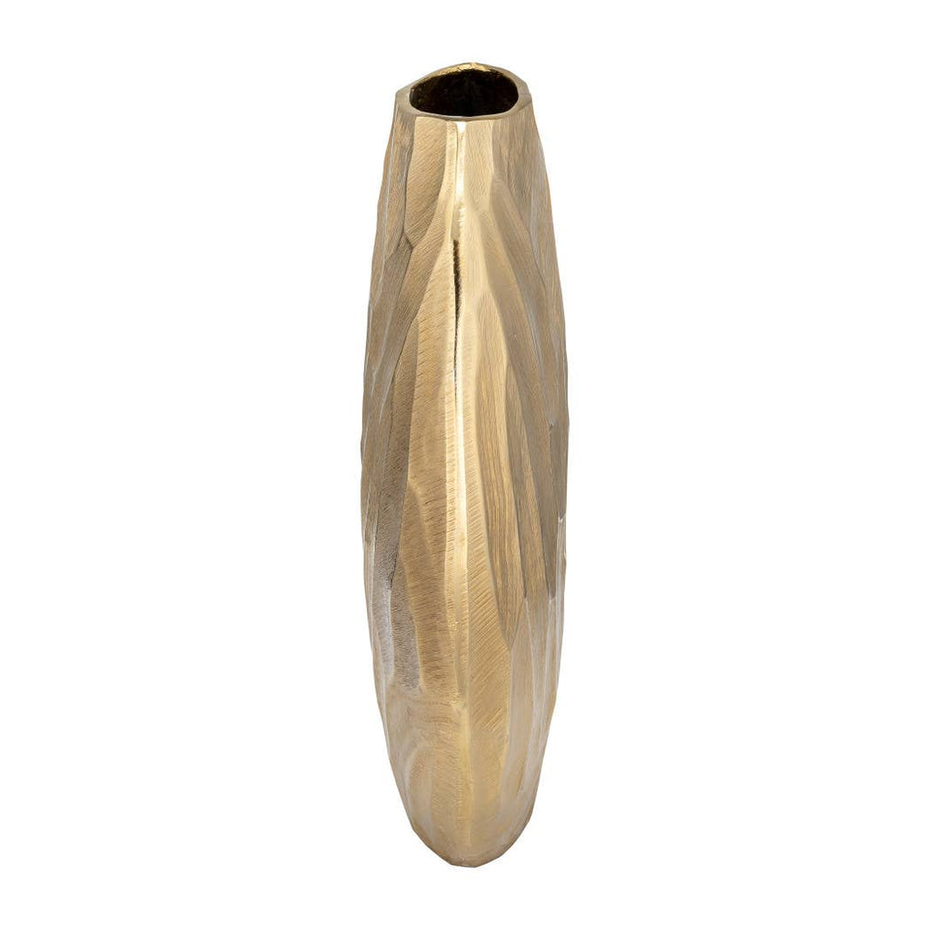 Hammered Metal Decorative Vase - Gold, 14 in.