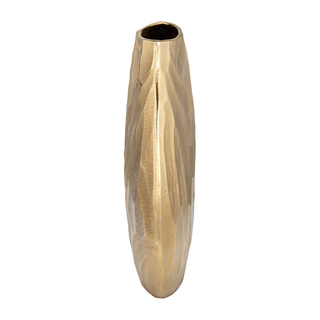 Hammered Metal Decorative Vase - Gold, 14 in.