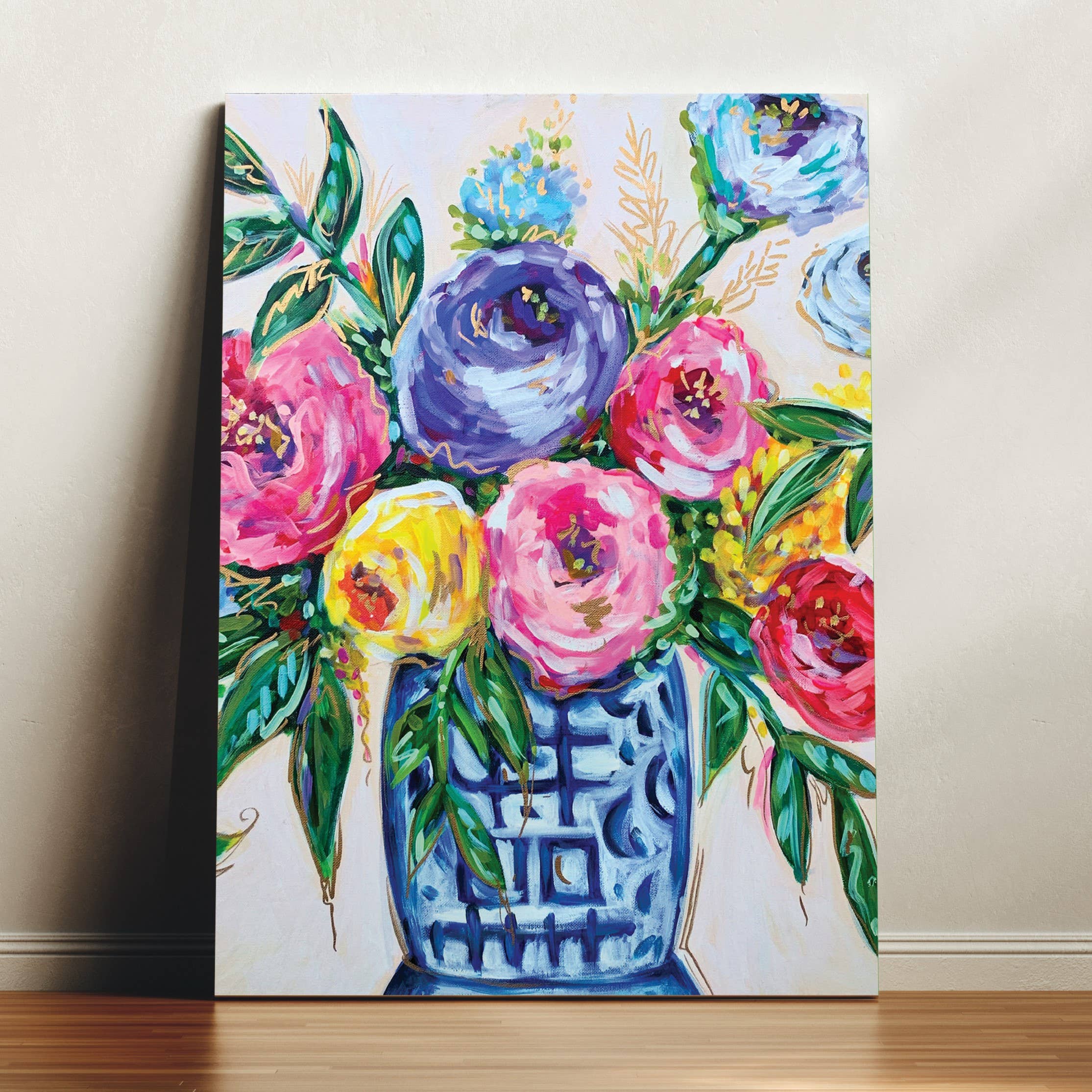 Blue Vase Floral Art Print