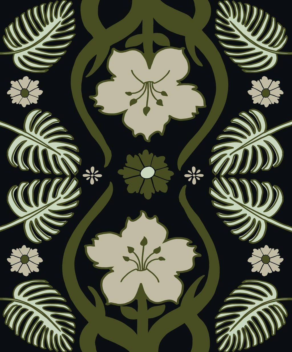 Tropical Art Deco Knit Throw Blanket