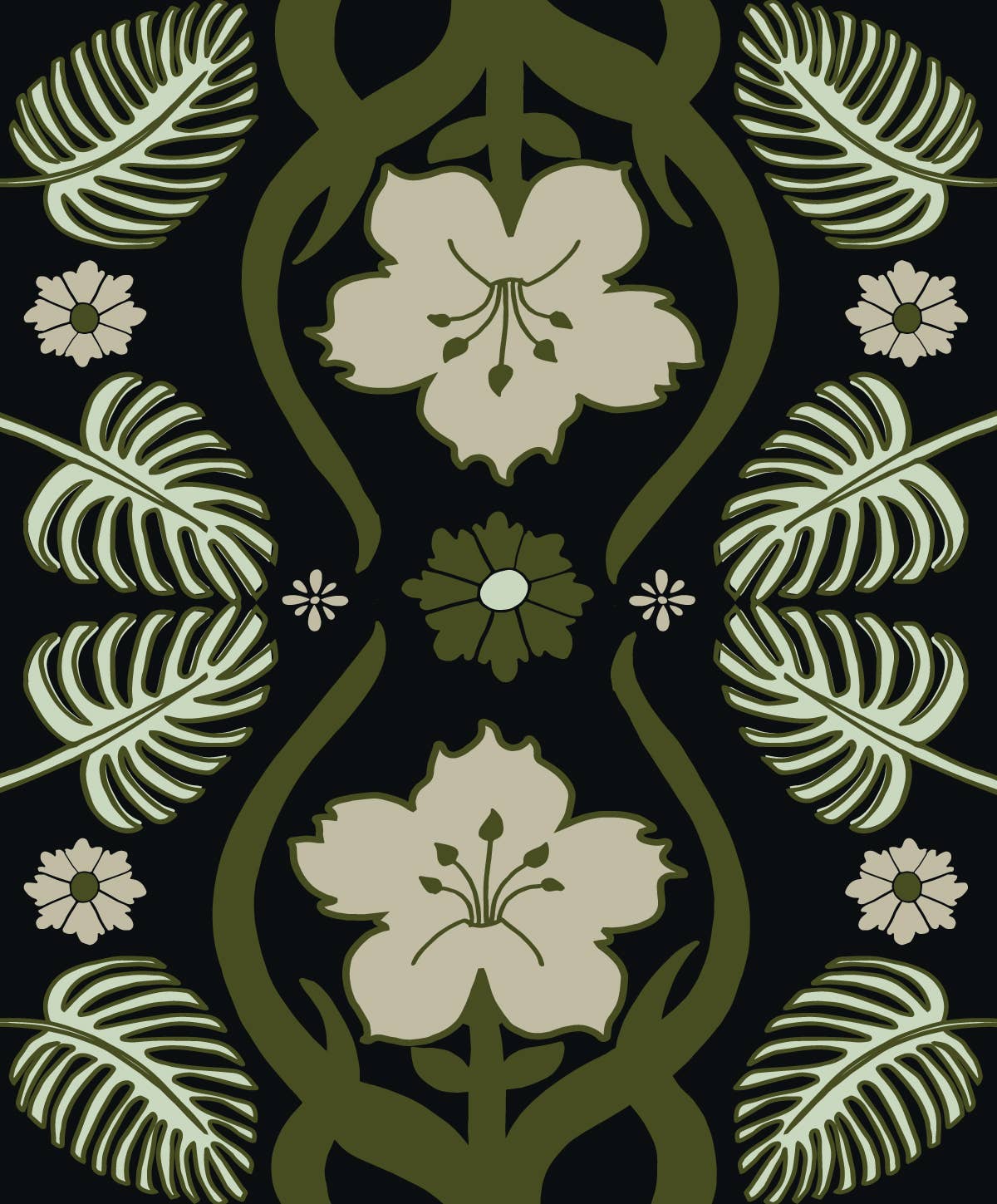 Tropical Art Deco Knit Throw Blanket