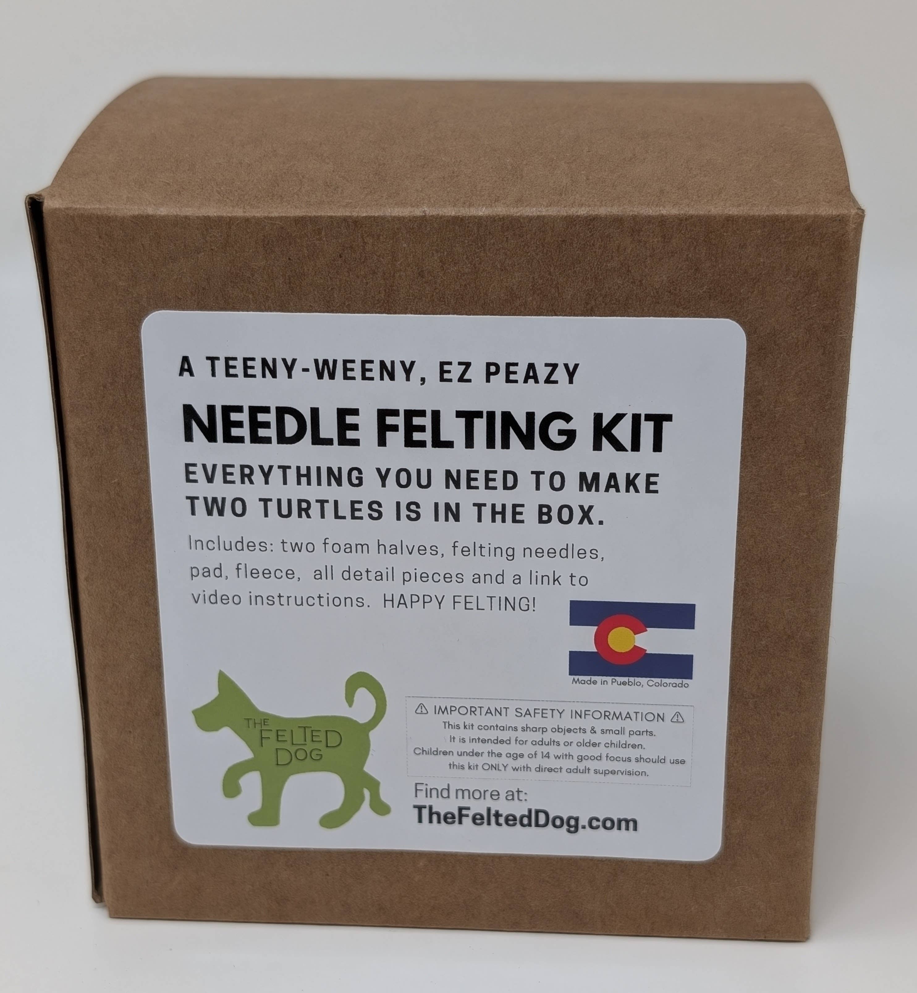 Mini Turtle DIY Needle Felting Kit