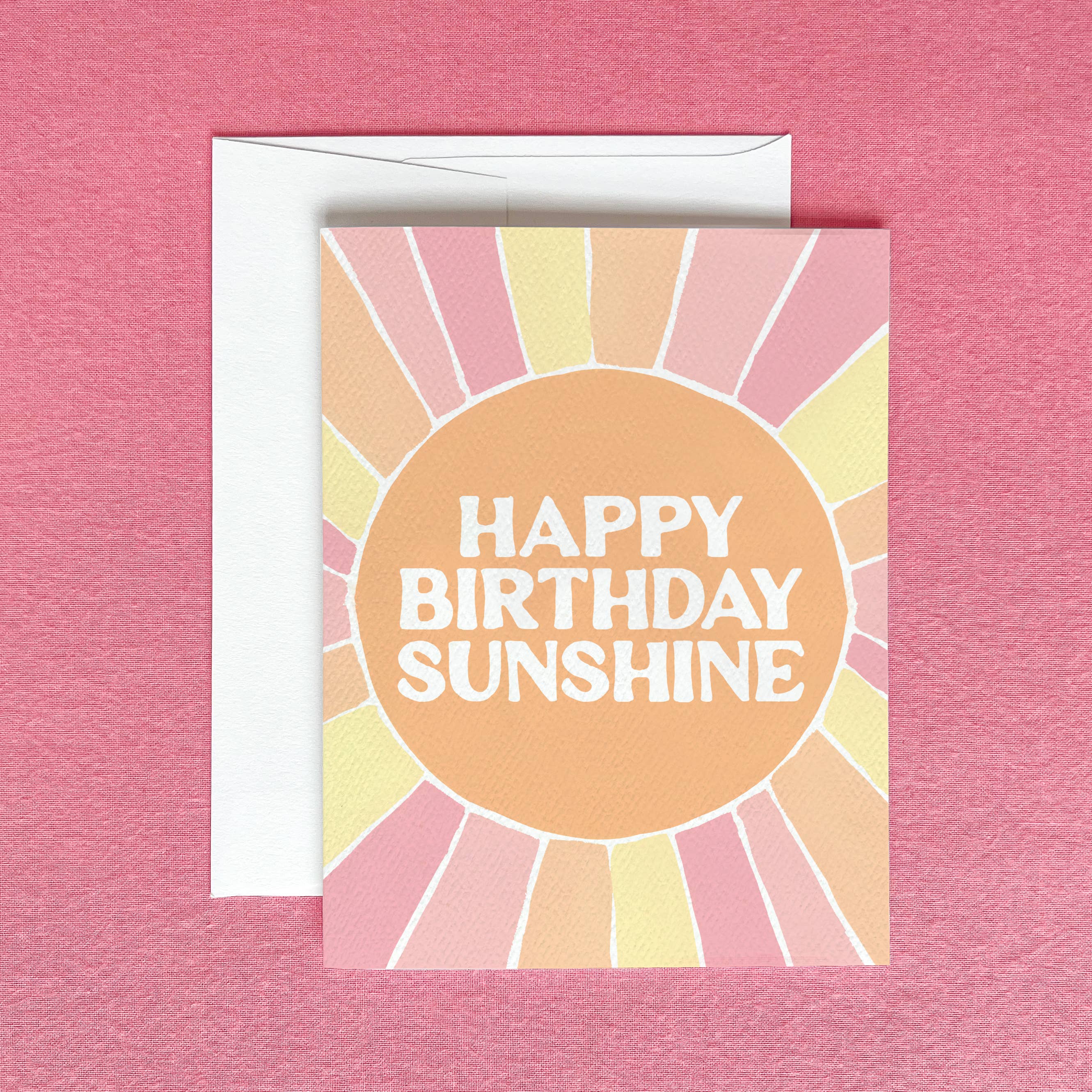 Happy Birthday Sunshine Greeting Card | Retro Sun Birthday