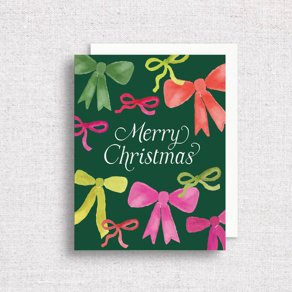 Christmas Bows Greeting Card | Merry Christmas Greeting Card