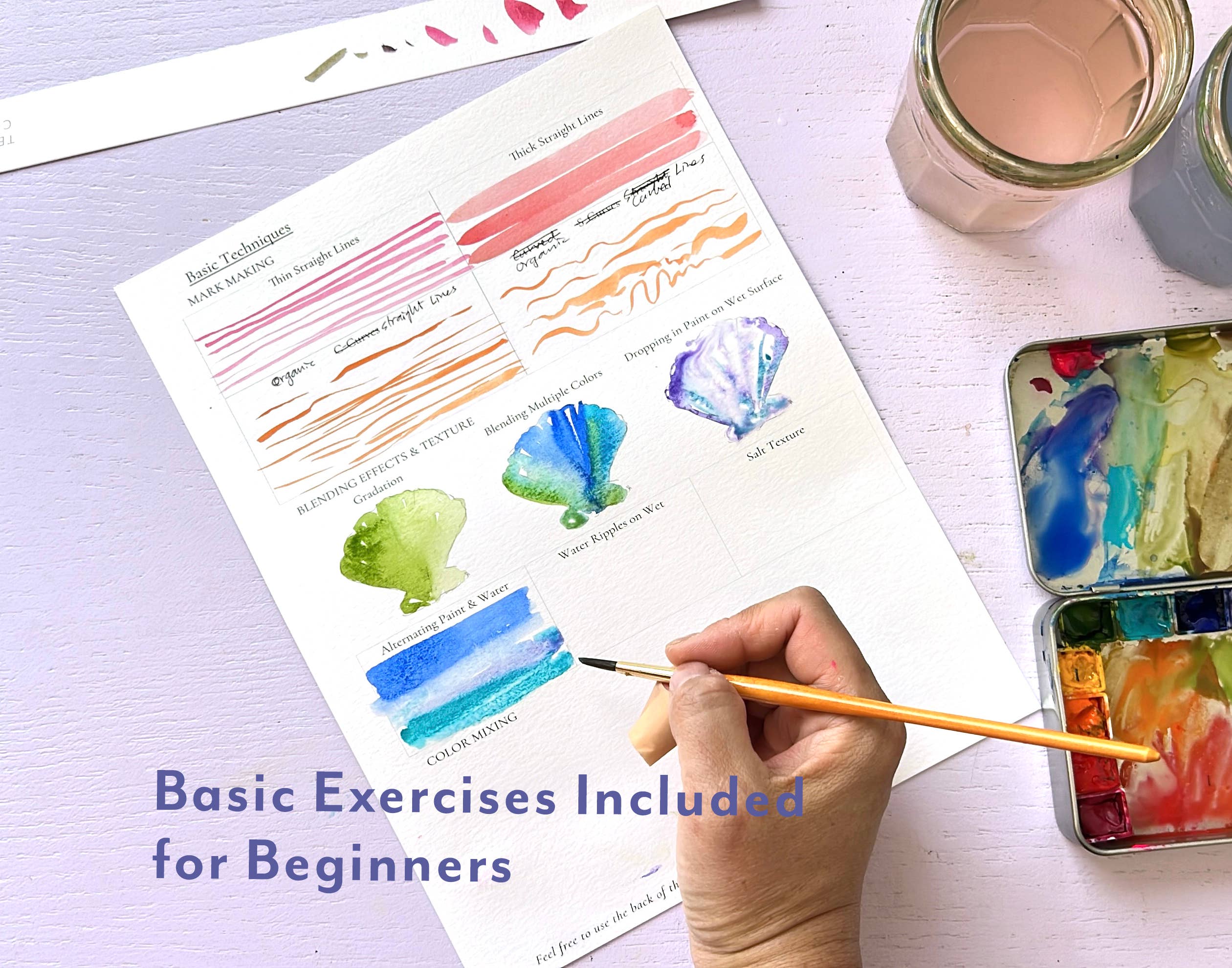 Watercolor Workbook: Seashores & Ocean Outlined Designs