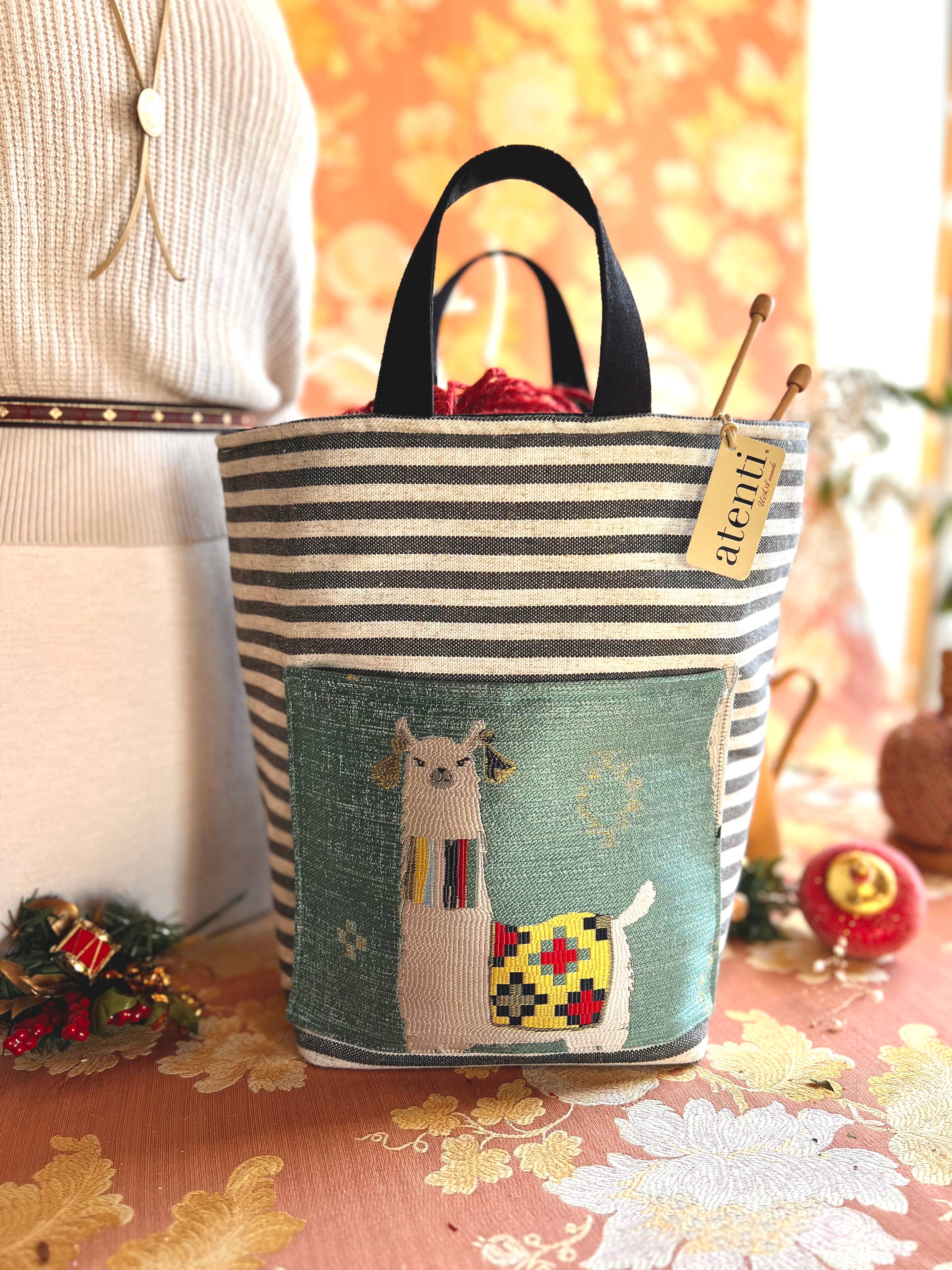 Knitting and Crochet Organizer Project Bag: Mamallama Hope Basket