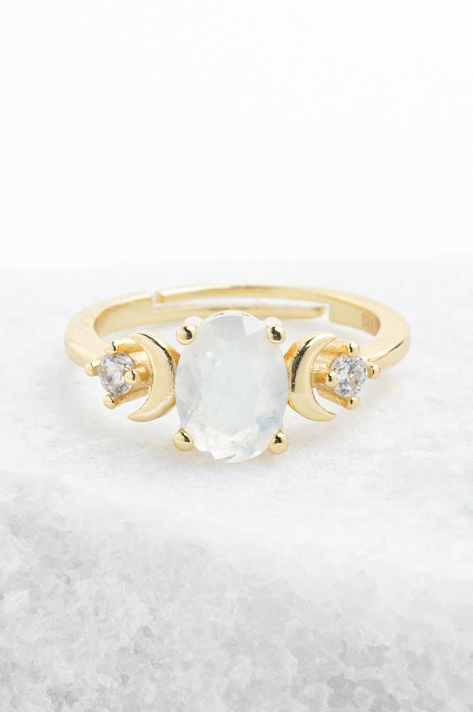 Starlight Moonstone Ring