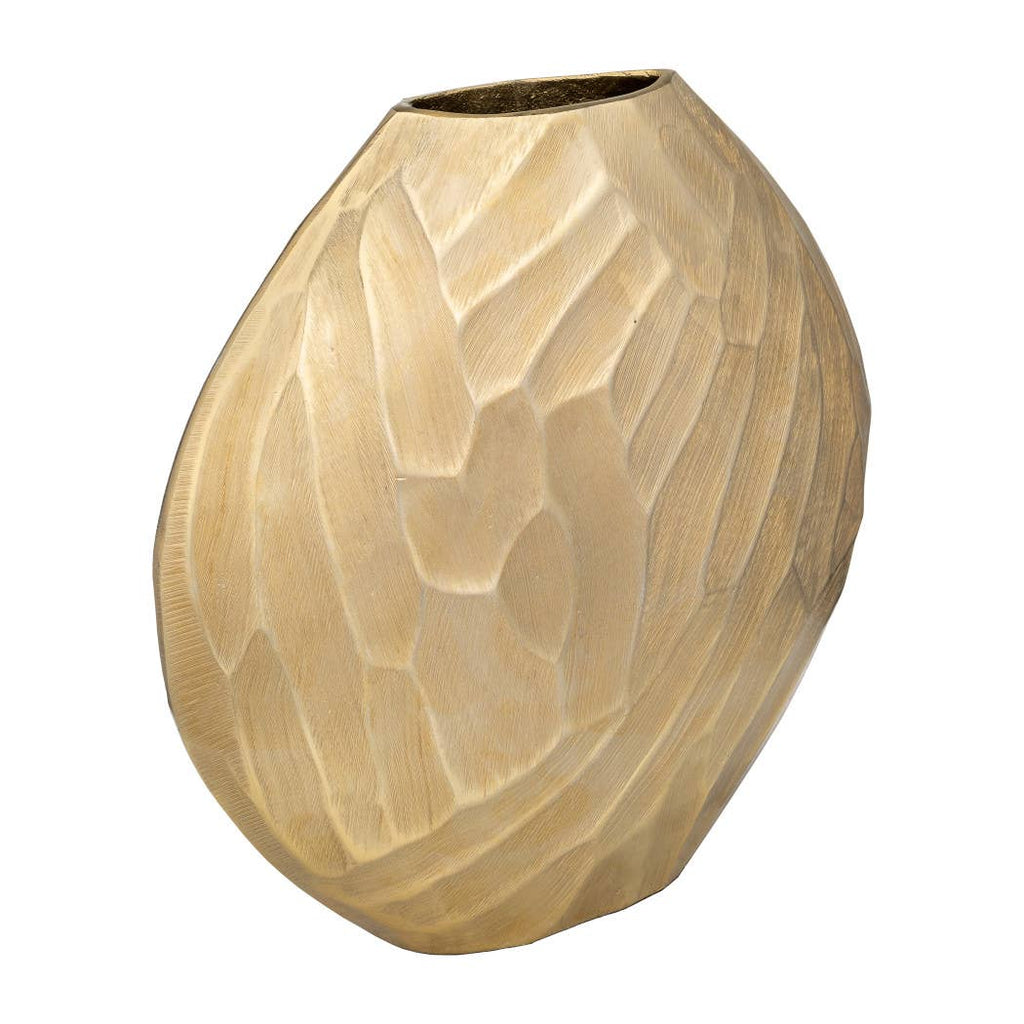 Hammered Metal Decorative Vase - Gold, 14 in.