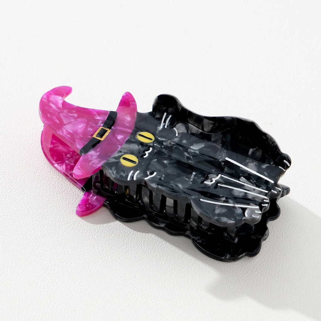 Witchy Black Cat | Halloween Claw Clip