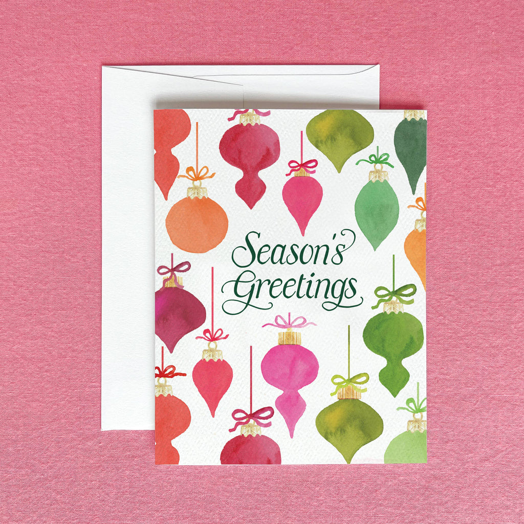 Retro Ornaments Greeting Card | Christmas Ornaments Card