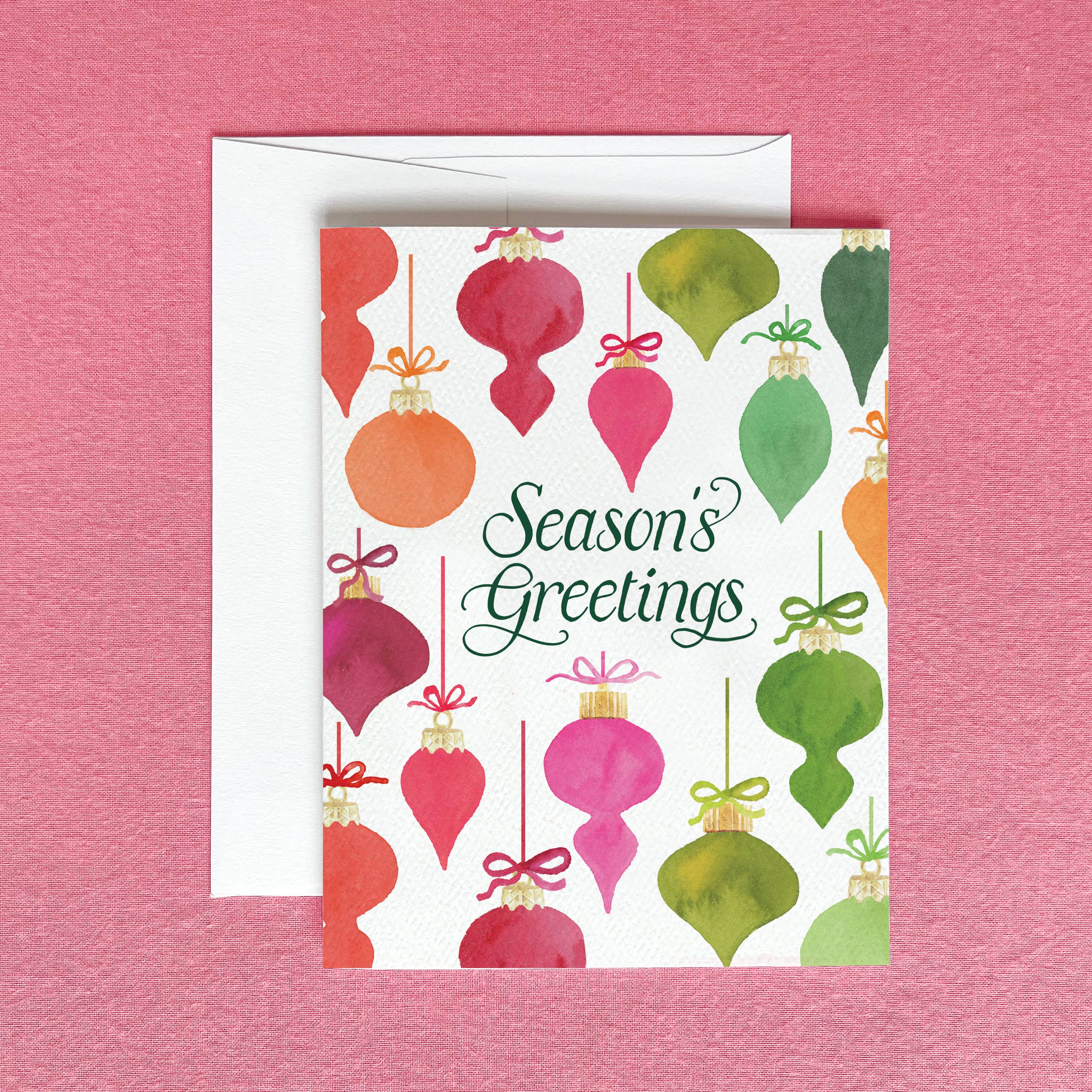 Retro Ornaments Greeting Card | Christmas Ornaments Card