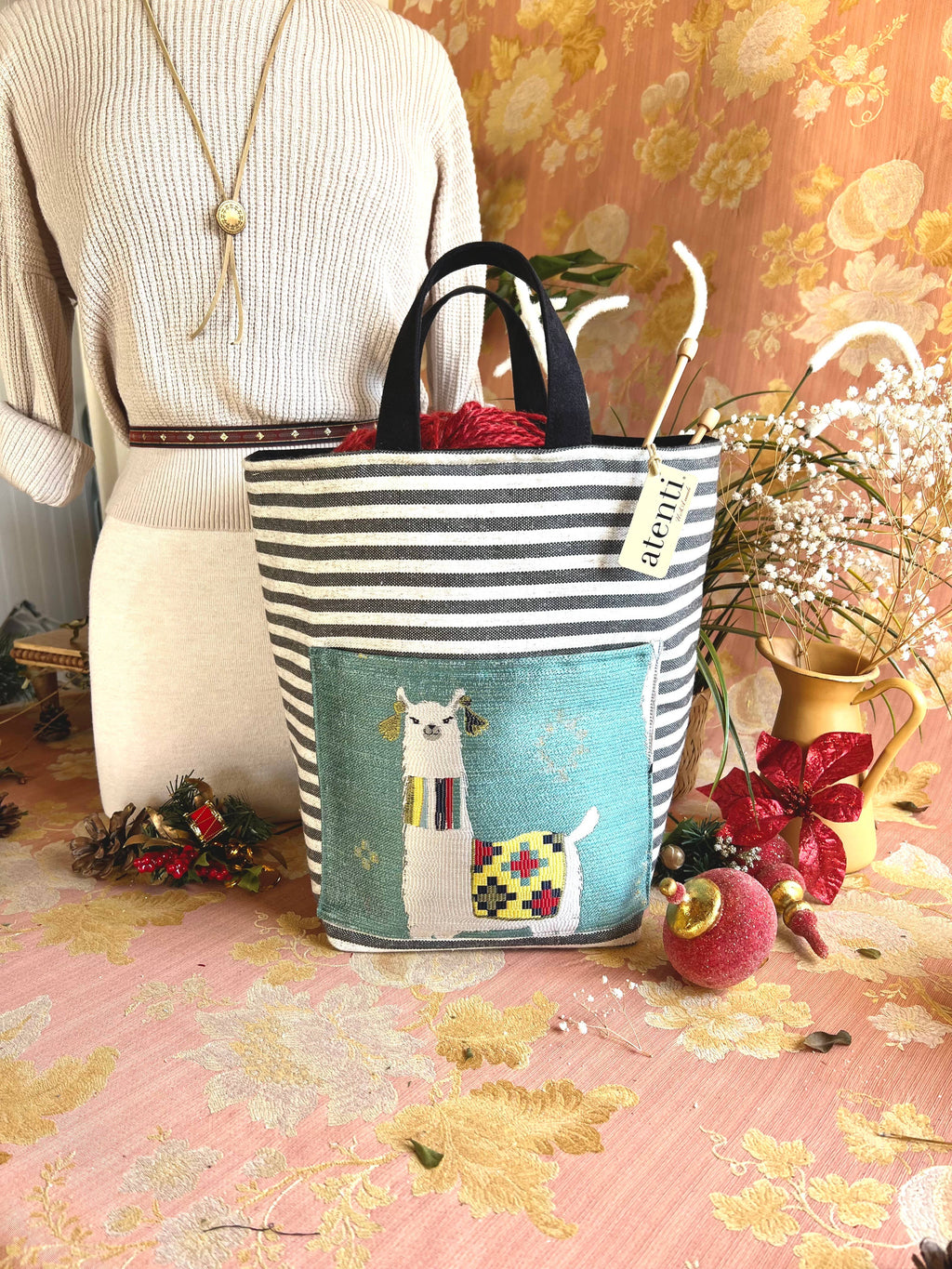 Knitting and Crochet Organizer Project Bag: Mamallama Hope Basket