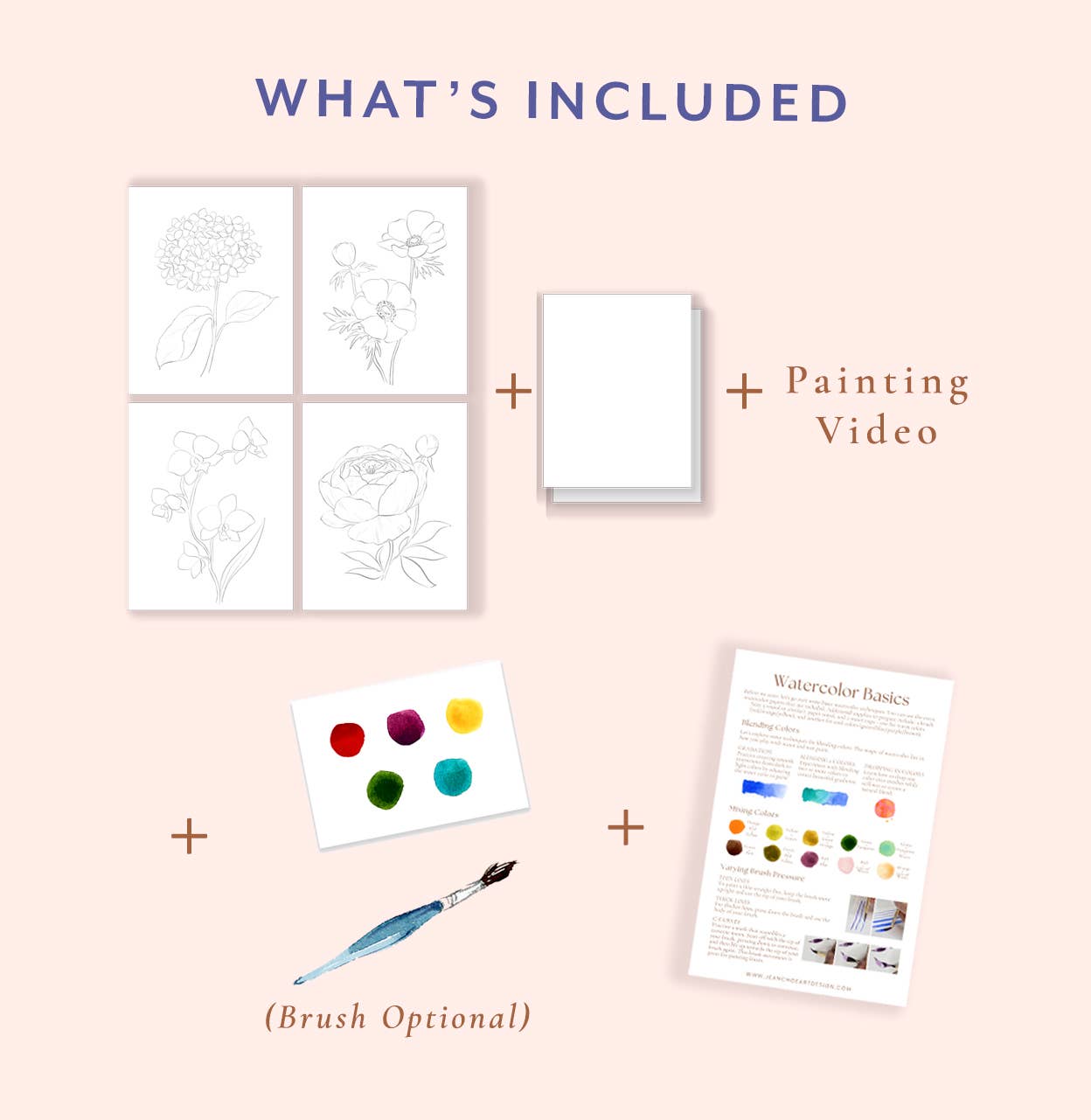 Florals 2 Watercolor Painting Kit: DIY Art Kit for Beginners