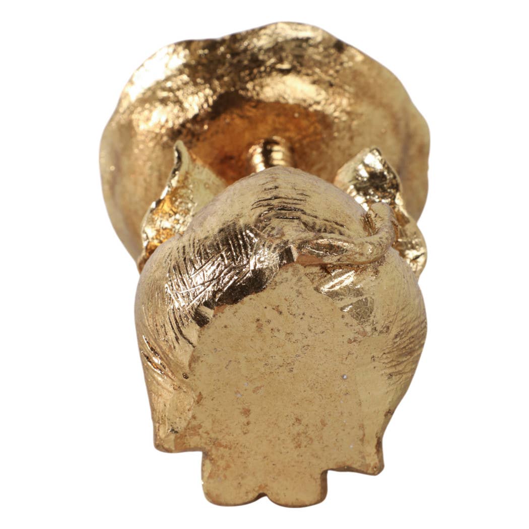 Resin Decorative Bowl On Elephant Trunk - Gold, 6 in.