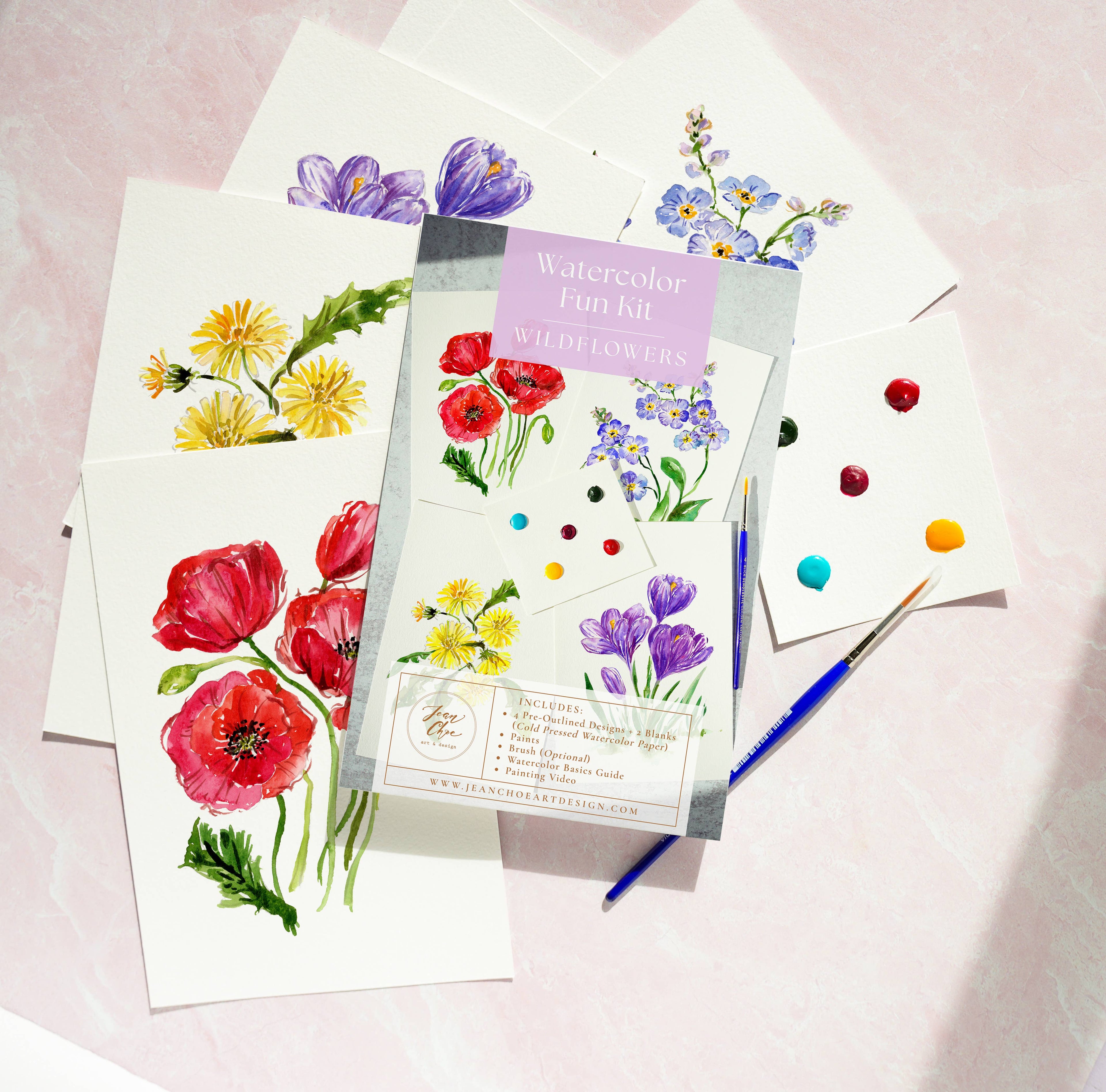 Wildflowers Watercolor All-In-1 Kit for Beginners