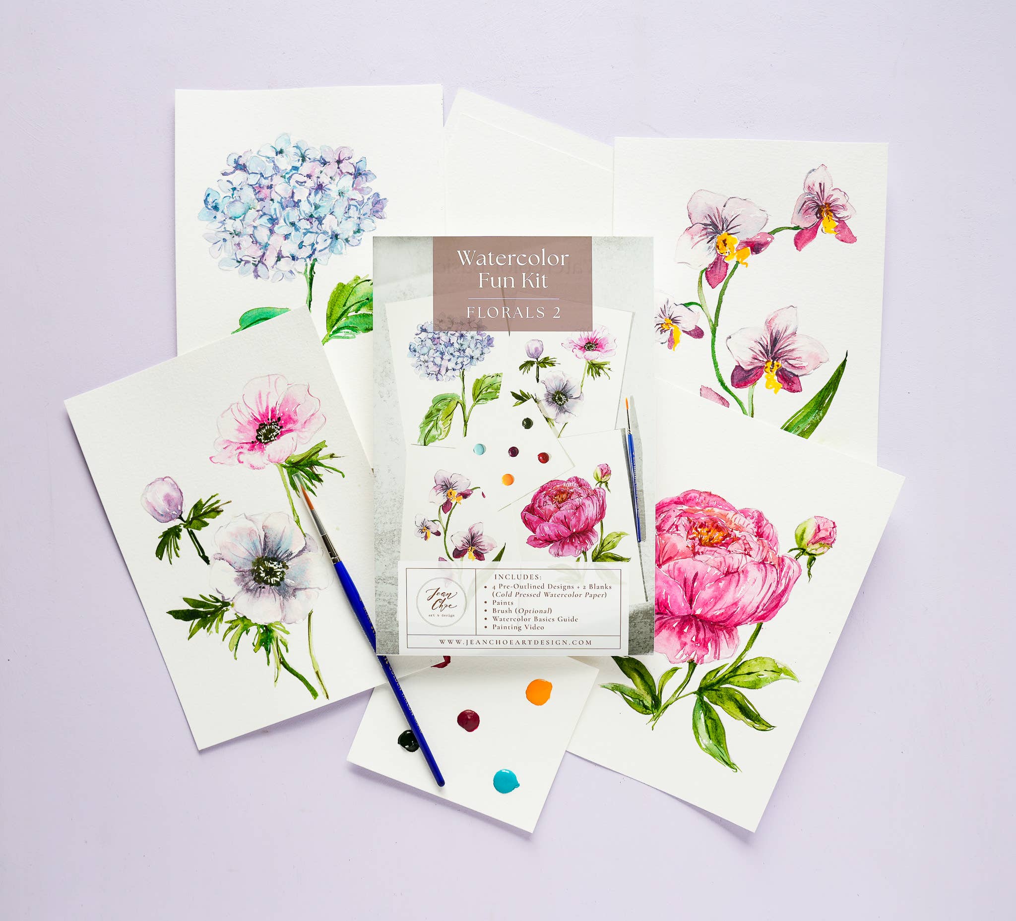 Florals 2 Watercolor Painting Kit: DIY Art Kit for Beginners