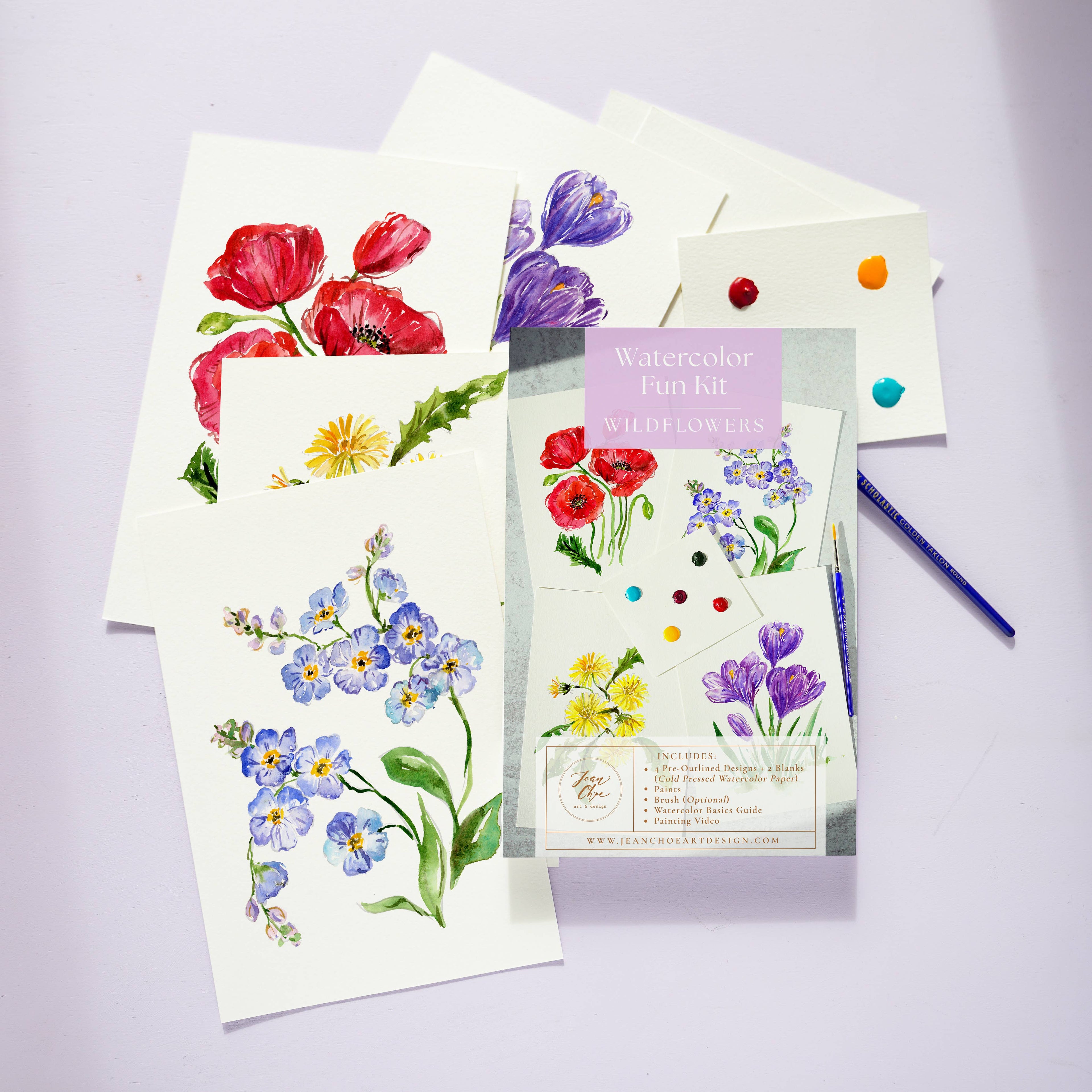 Wildflowers Watercolor All-In-1 Kit for Beginners