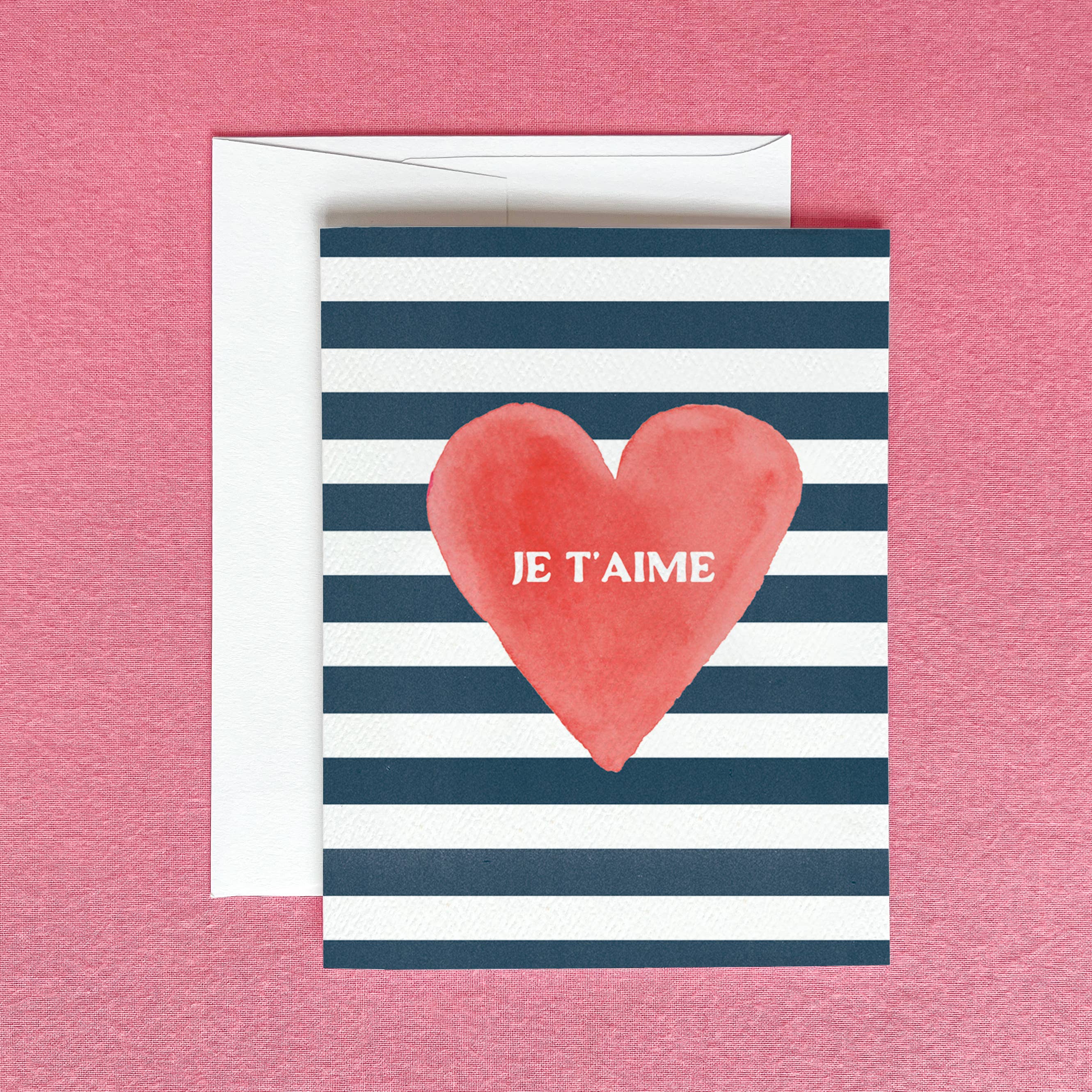 Je T'aime Greeting Card | I love you in French Card