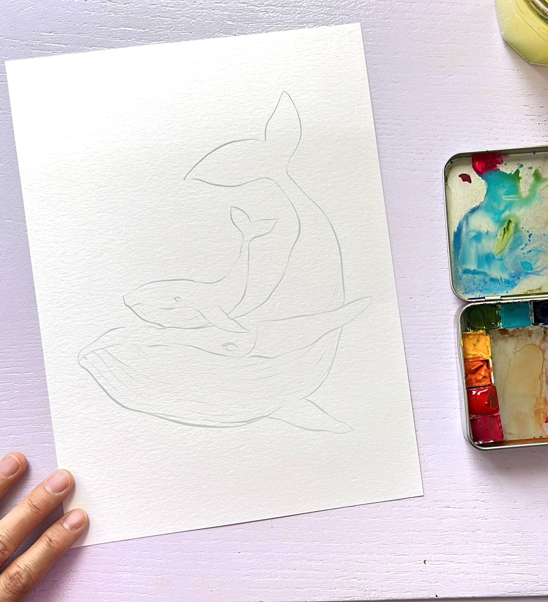 Watercolor Workbook: Seashores & Ocean Outlined Designs