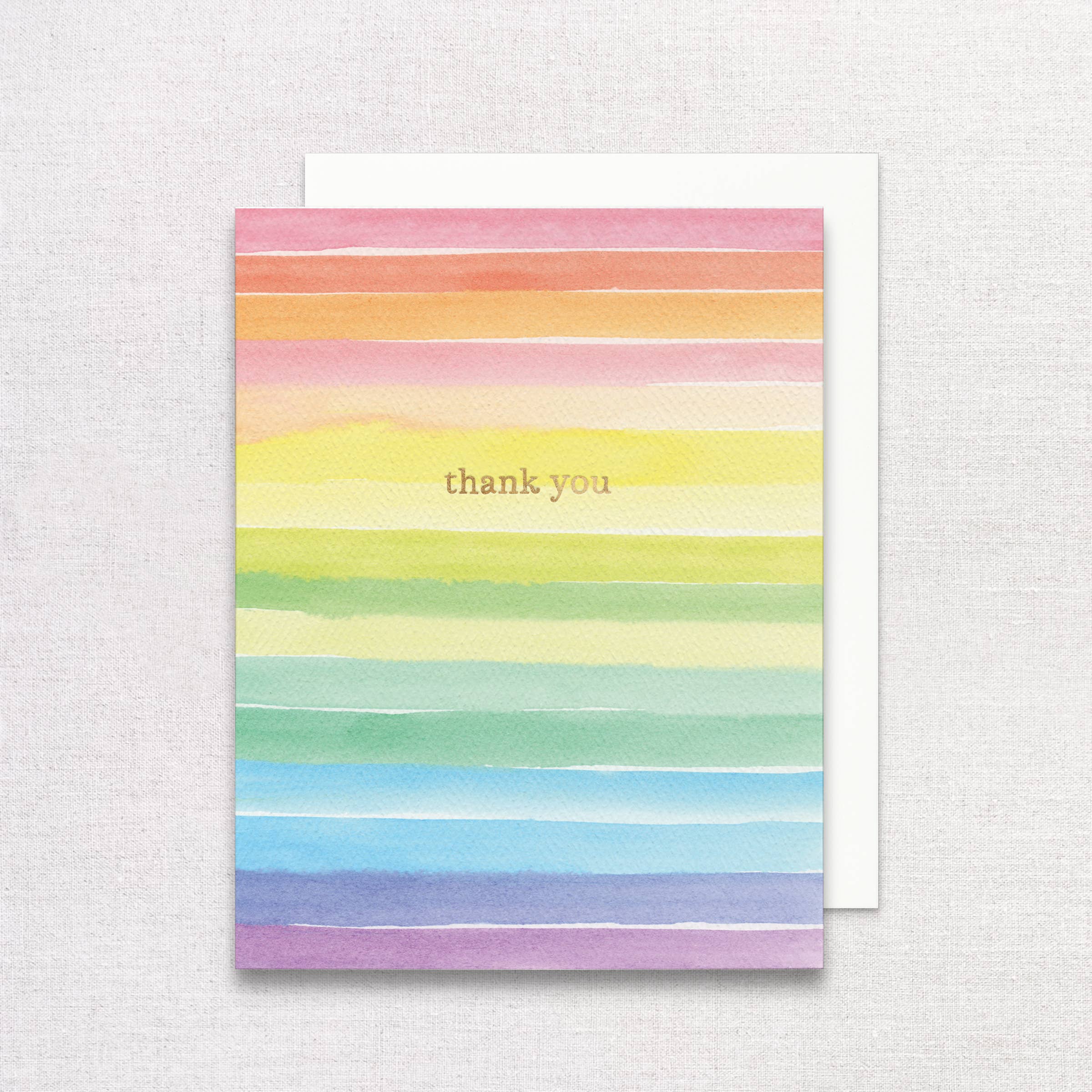 Colorful Stripes Thank You Card | Gold Foil Thank You Card