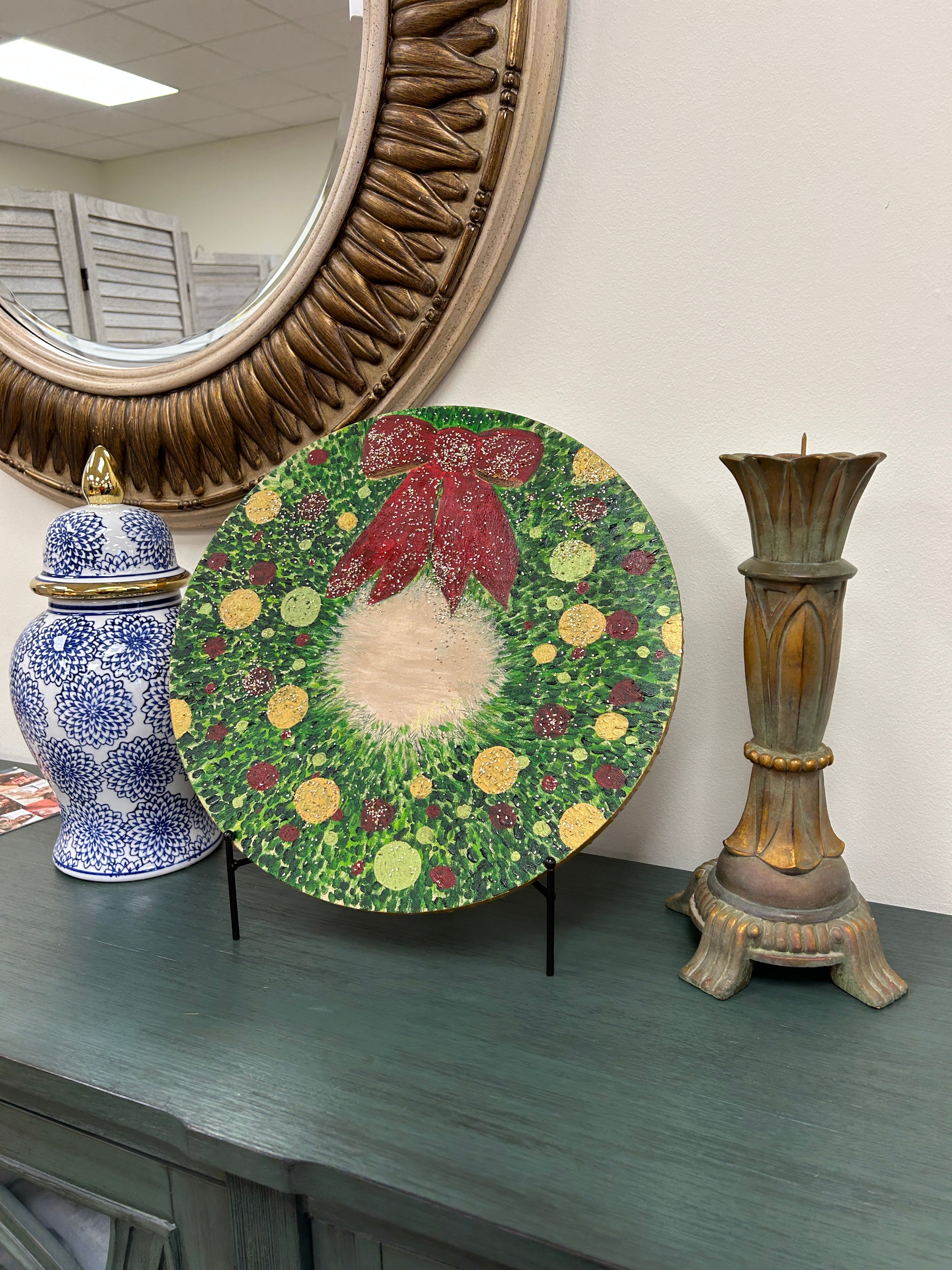 Acrylic painting holiday wreath class with Deb Pinkerton Dec 9 6-8 pm