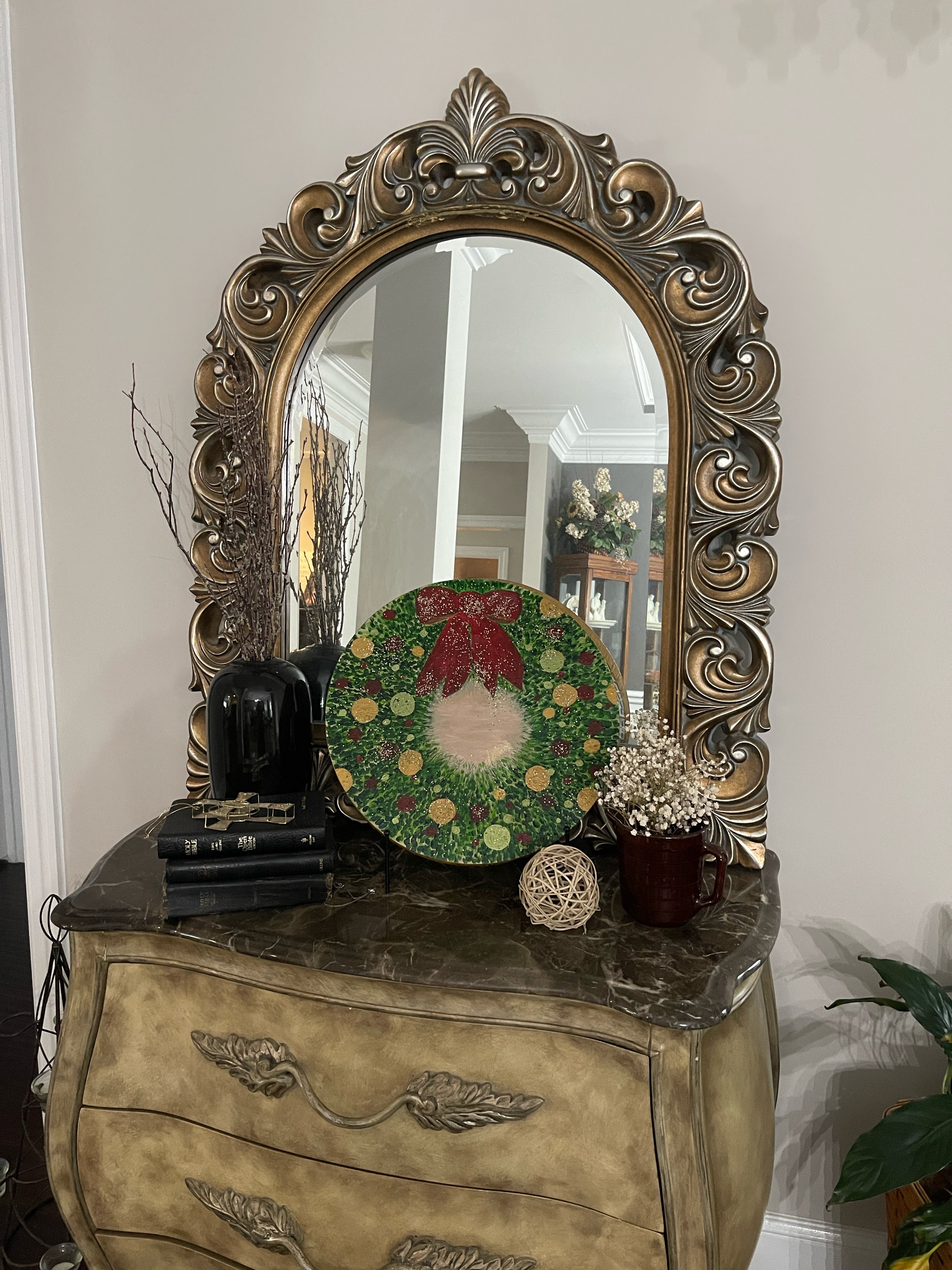 Acrylic painting holiday wreath class with Deb Pinkerton Dec 9 6-8 pm