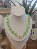 Green Mexican Glass Bead Necklace| Juniper Skies