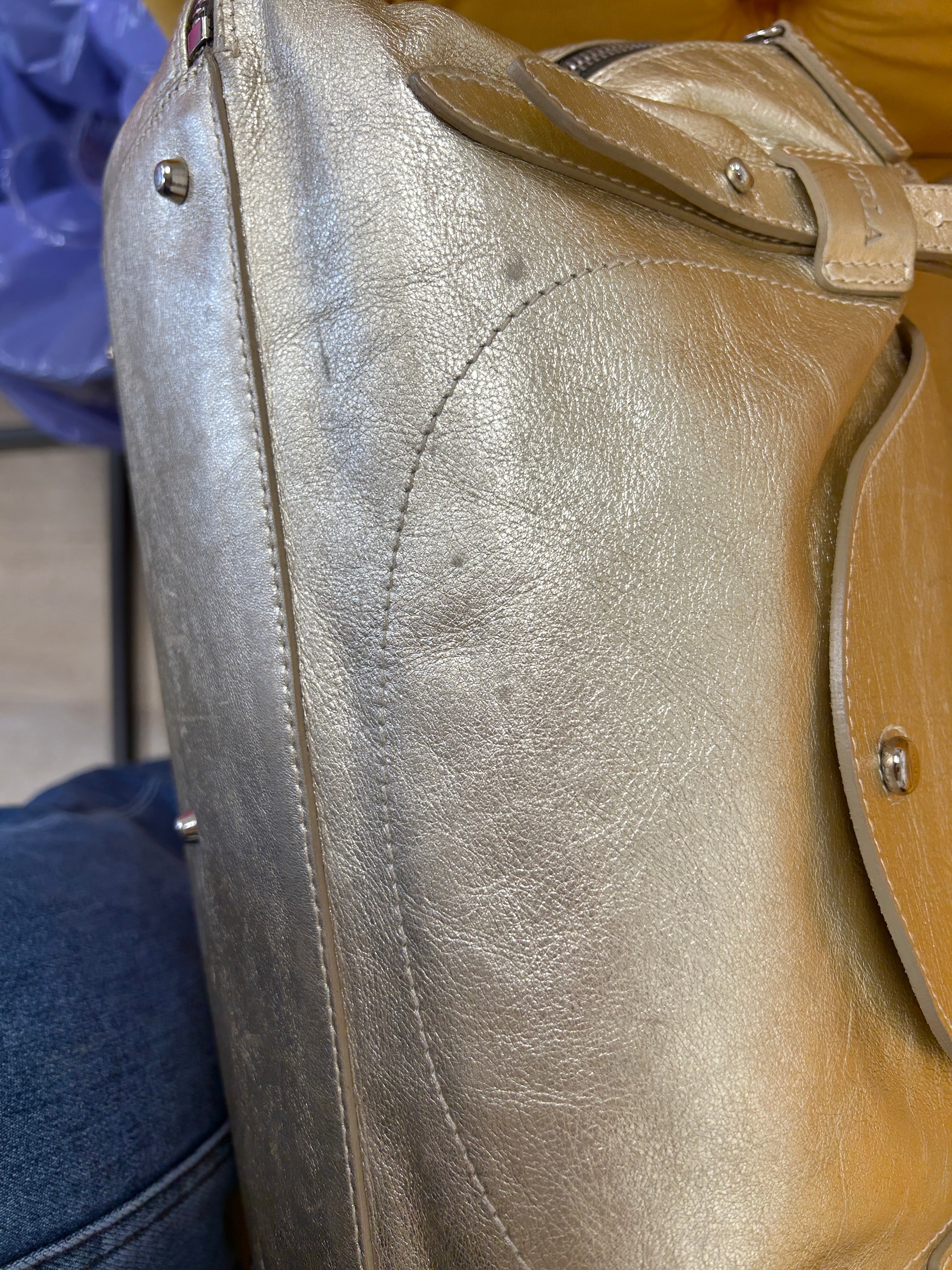 Metallic gold Furla bag