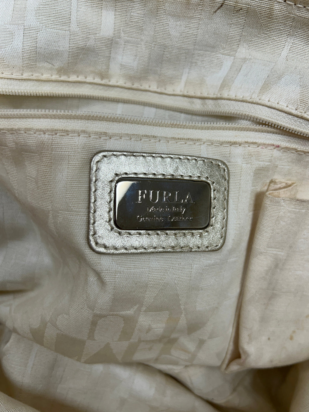 Metallic gold Furla bag